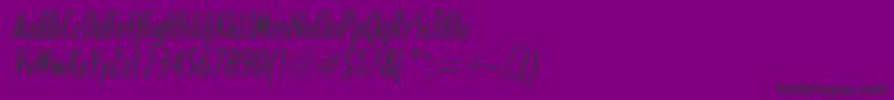 Шрифт HalseylightcondsskItalic – чёрные шрифты на фиолетовом фоне