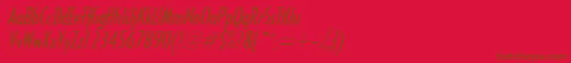 HalseylightcondsskItalic Font – Brown Fonts on Red Background