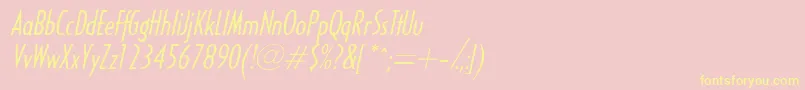 HalseylightcondsskItalic Font – Yellow Fonts on Pink Background