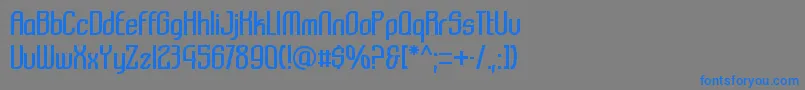 フォントKomikazba – 灰色の背景に青い文字