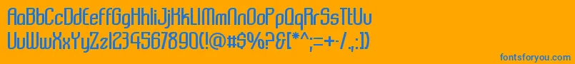 Komikazba Font – Blue Fonts on Orange Background