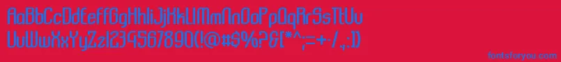 Komikazba Font – Blue Fonts on Red Background