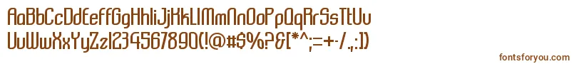 Komikazba-Schriftart – Braune Schriften auf weißem Hintergrund