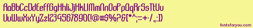 Komikazba Font – Purple Fonts on Yellow Background