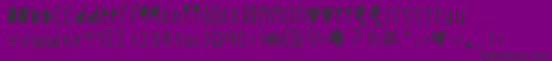 Cookiechips-Schriftart – Schwarze Schriften auf violettem Hintergrund