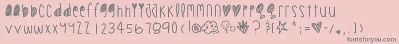 Cookiechips-Schriftart – Graue Schriften auf rosa Hintergrund