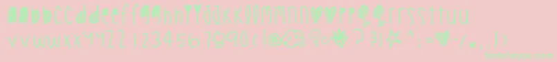 Cookiechips Font – Green Fonts on Pink Background