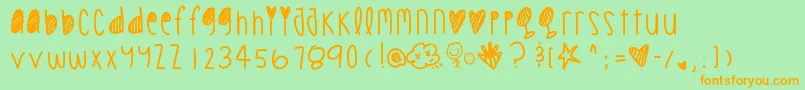 Cookiechips Font – Orange Fonts on Green Background