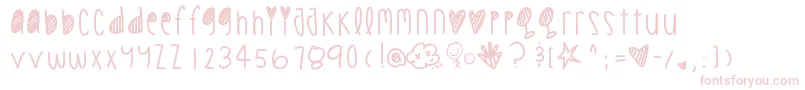 Cookiechips-Schriftart – Rosa Schriften auf weißem Hintergrund