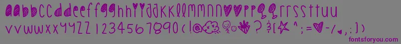 Cookiechips-Schriftart – Violette Schriften auf grauem Hintergrund