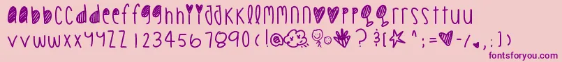 Cookiechips-Schriftart – Violette Schriften auf rosa Hintergrund