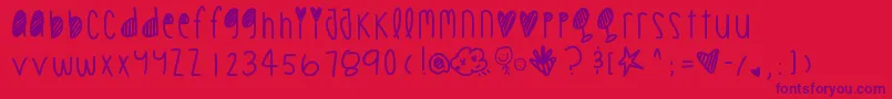 Cookiechips Font – Purple Fonts on Red Background