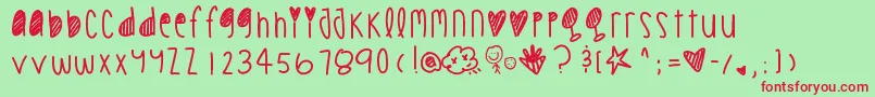 Cookiechips Font – Red Fonts on Green Background