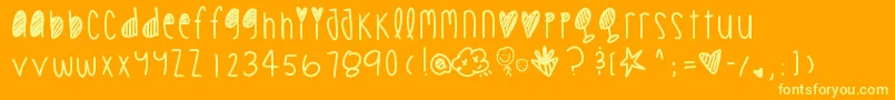 Cookiechips Font – Yellow Fonts on Orange Background