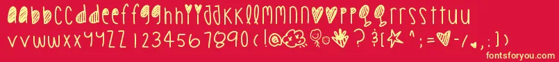 Cookiechips Font – Yellow Fonts on Red Background