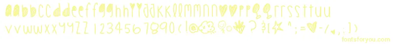 Cookiechips Font – Yellow Fonts on White Background