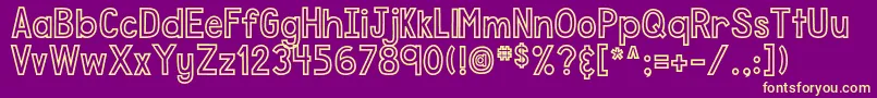 DjbSpeakOut Font – Yellow Fonts on Purple Background