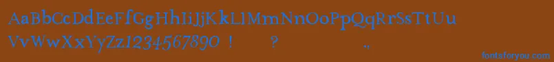 フォントTheMissusHandNormal – 茶色の背景に青い文字