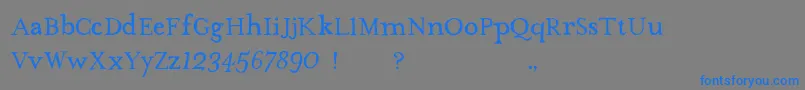 フォントTheMissusHandNormal – 灰色の背景に青い文字