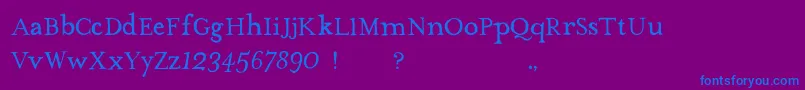 TheMissusHandNormal-Schriftart – Blaue Schriften auf violettem Hintergrund