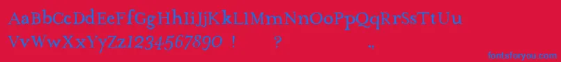 TheMissusHandNormal Font – Blue Fonts on Red Background