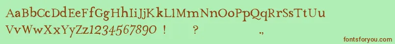 TheMissusHandNormal-fontti – ruskeat fontit vihreällä taustalla