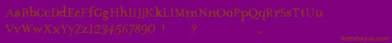 Шрифт TheMissusHandNormal – коричневые шрифты на фиолетовом фоне
