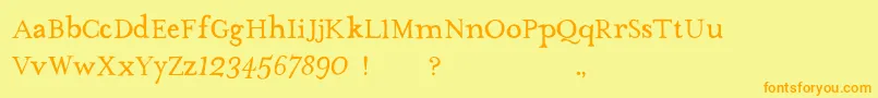 TheMissusHandNormal Font – Orange Fonts on Yellow Background