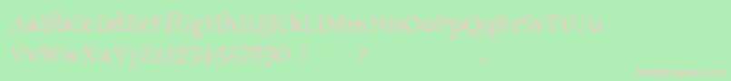 TheMissusHandNormal-fontti – vaaleanpunaiset fontit vihreällä taustalla