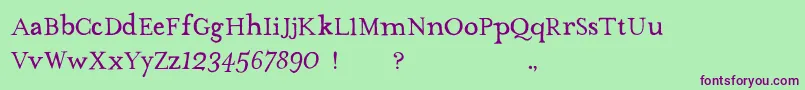 Шрифт TheMissusHandNormal – фиолетовые шрифты на зелёном фоне