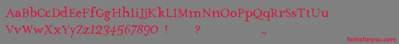 TheMissusHandNormal Font – Red Fonts on Gray Background