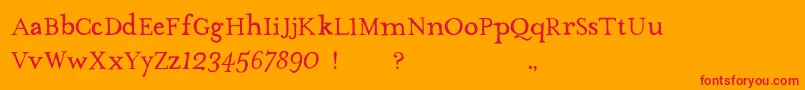 TheMissusHandNormal Font – Red Fonts on Orange Background