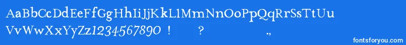フォントTheMissusHandNormal – 青い背景に白い文字