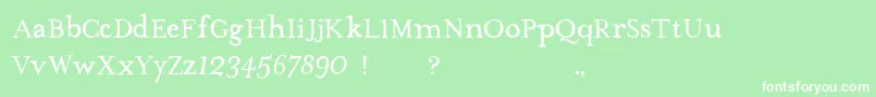 フォントTheMissusHandNormal – 緑の背景に白い文字