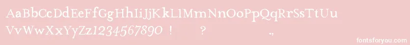 TheMissusHandNormal-fontti – valkoiset fontit vaaleanpunaisella taustalla