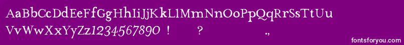 TheMissusHandNormal-Schriftart – Weiße Schriften auf violettem Hintergrund