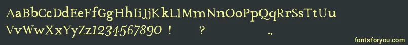 TheMissusHandNormal-fontti – keltaiset fontit mustalla taustalla