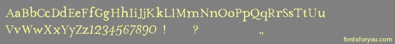 TheMissusHandNormal-fontti – keltaiset fontit harmaalla taustalla