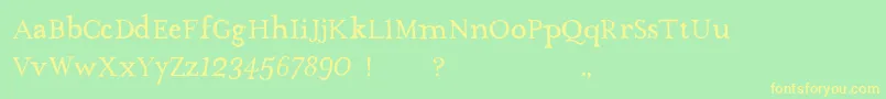 TheMissusHandNormal Font – Yellow Fonts on Green Background