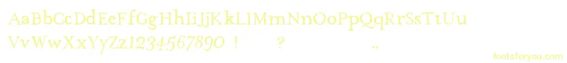フォントTheMissusHandNormal – 白い背景に黄色の文字