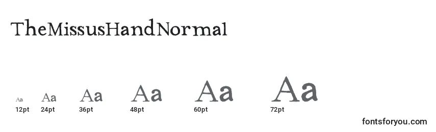 TheMissusHandNormal Font Sizes