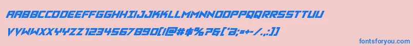 Vikingsquadboldital Font – Blue Fonts on Pink Background