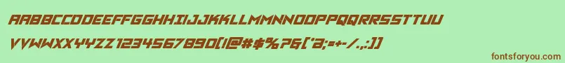 Vikingsquadboldital Font – Brown Fonts on Green Background