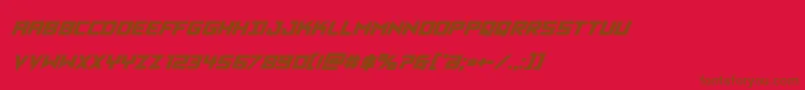 Vikingsquadboldital Font – Brown Fonts on Red Background
