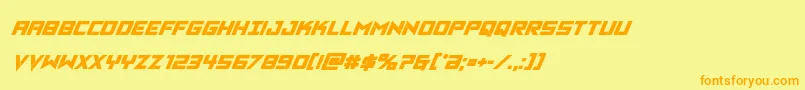 Vikingsquadboldital Font – Orange Fonts on Yellow Background