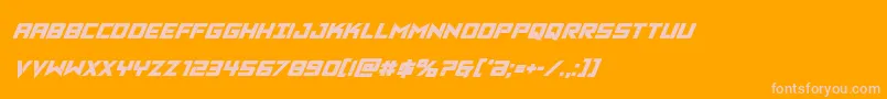 Vikingsquadboldital Font – Pink Fonts on Orange Background