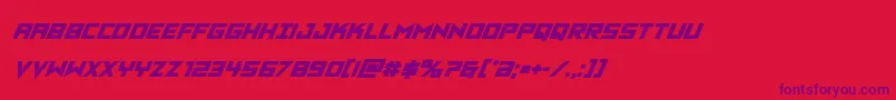 Vikingsquadboldital Font – Purple Fonts on Red Background