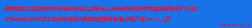 Vikingsquadboldital Font – Red Fonts on Blue Background