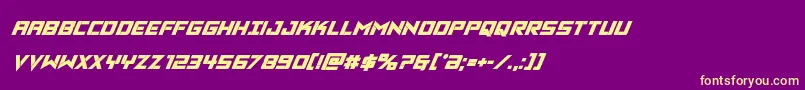 Vikingsquadboldital Font – Yellow Fonts on Purple Background