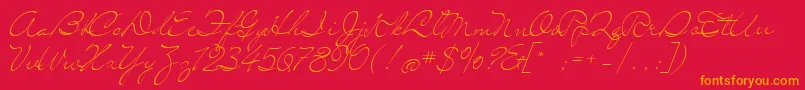 MrLeopolde Font – Orange Fonts on Red Background